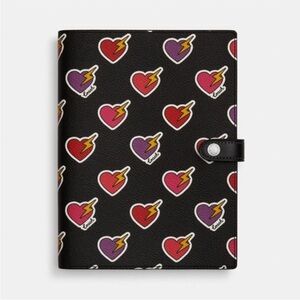 Coach Heart bolt Patterned Notebook Cover